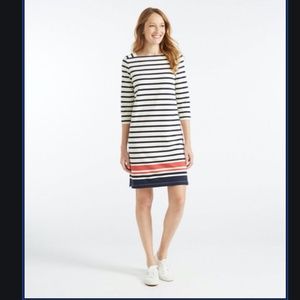 LL Bean Squareneck Mariner Striped Dress